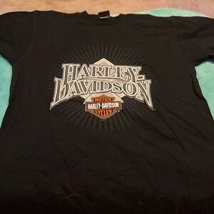 Harley-Davidson Black and Orange Logo Tee